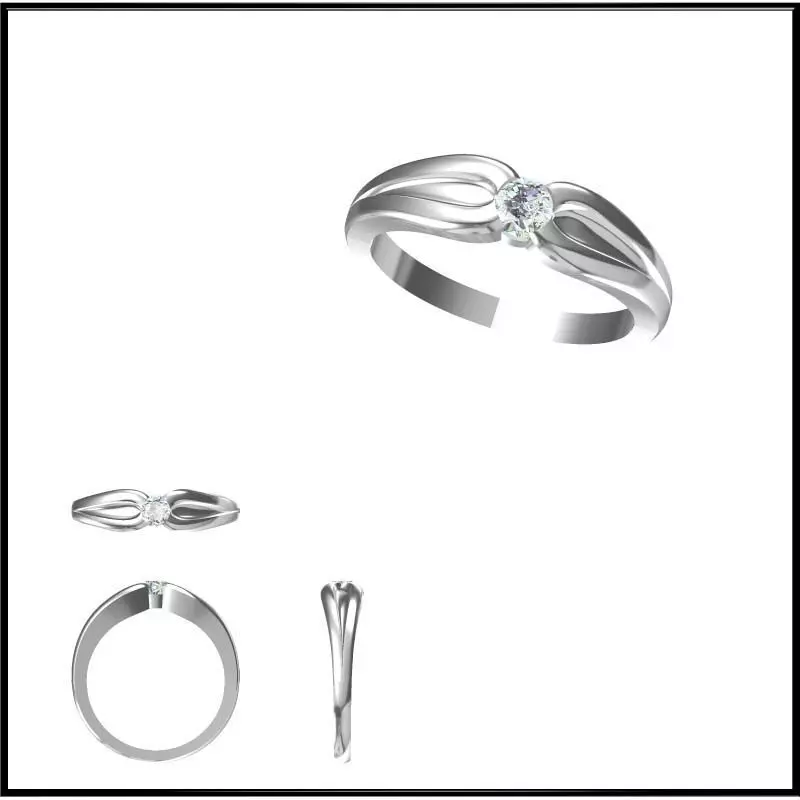 JCD Format Vintage style solitaire rings cad ring design 3D print model