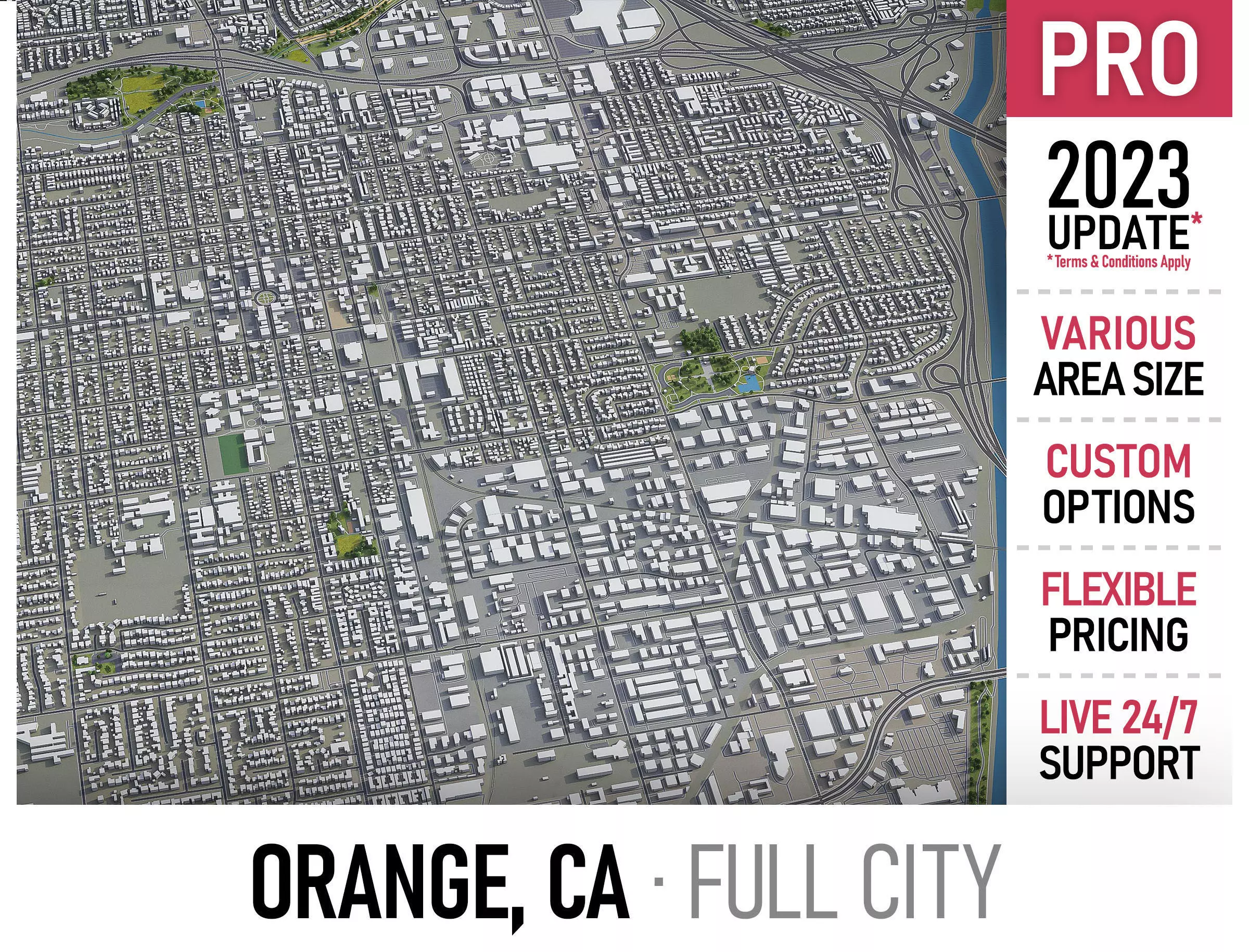 Orange - 3D City Model Low-poly 3D model_0