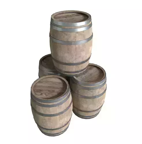 WoodBarrel three wooden barrels