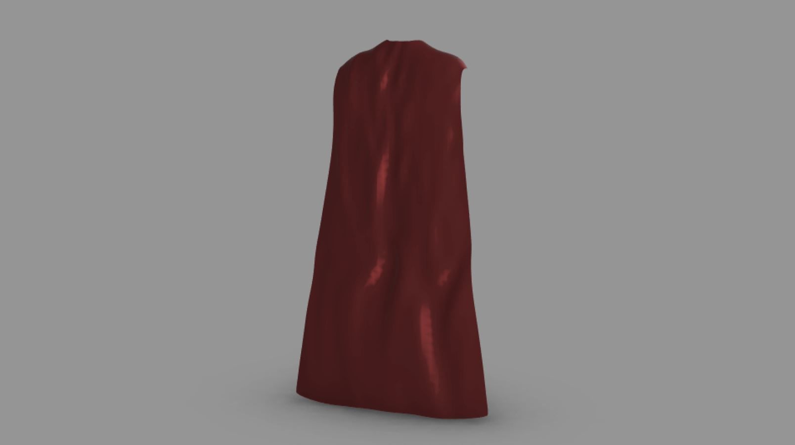 Superhero Cape Low Poly Base Mesh Leather Textured Low-poly 3D model_8