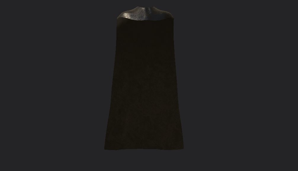 Superhero Cape Low Poly Base Mesh Leather Textured Low-poly 3D model_7