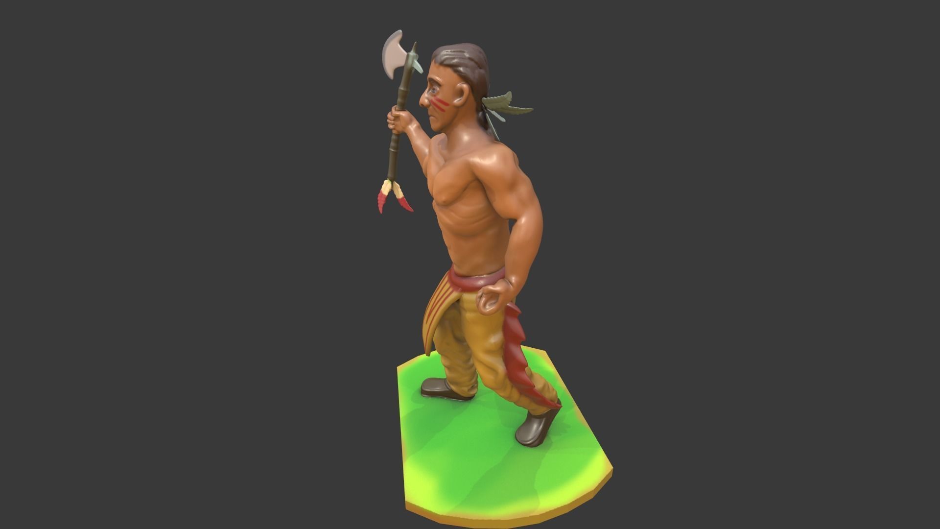 Vintage Indian Toy Figure - Tomahawk 3D print model_2