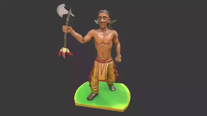 Vintage Indian Toy Figure - Tomahawk 3D print model