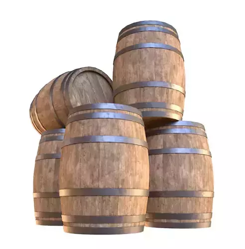 BarrelWooden four wooden barrels