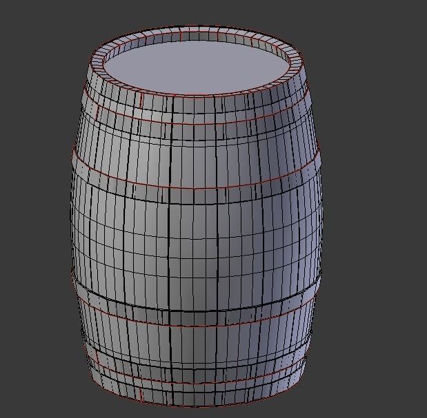 BarrelsWoodNew four wooden barrels Low-poly 3D model_7