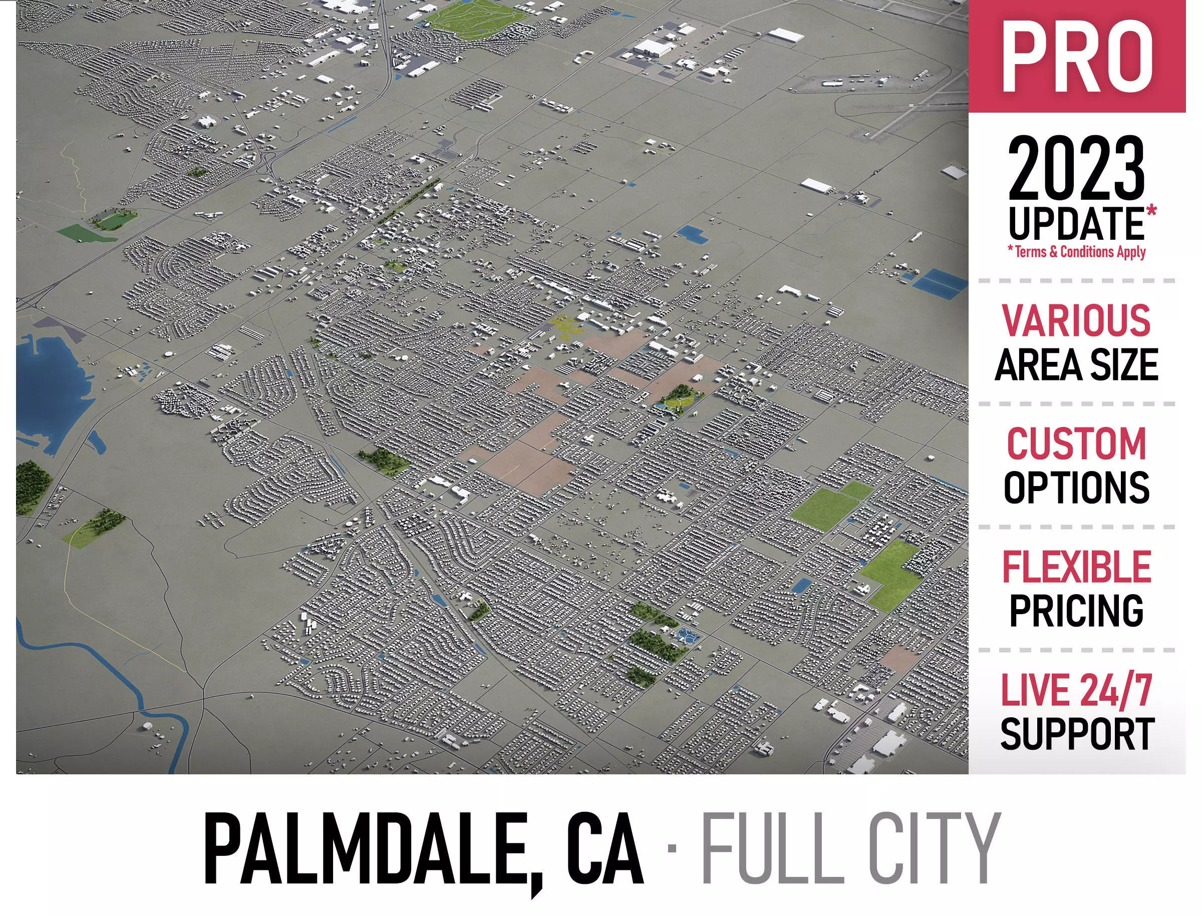 Palmdale  Low-poly 3D model_0