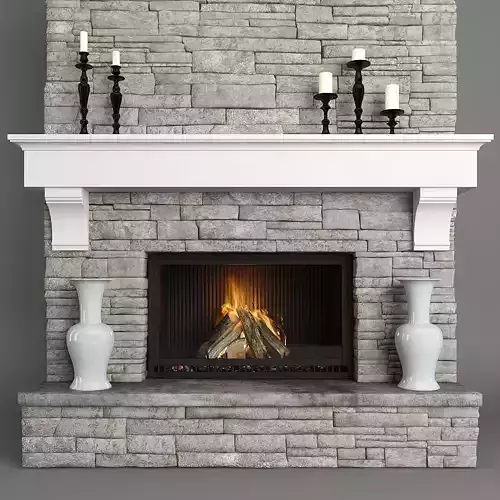 Stone Fireplace