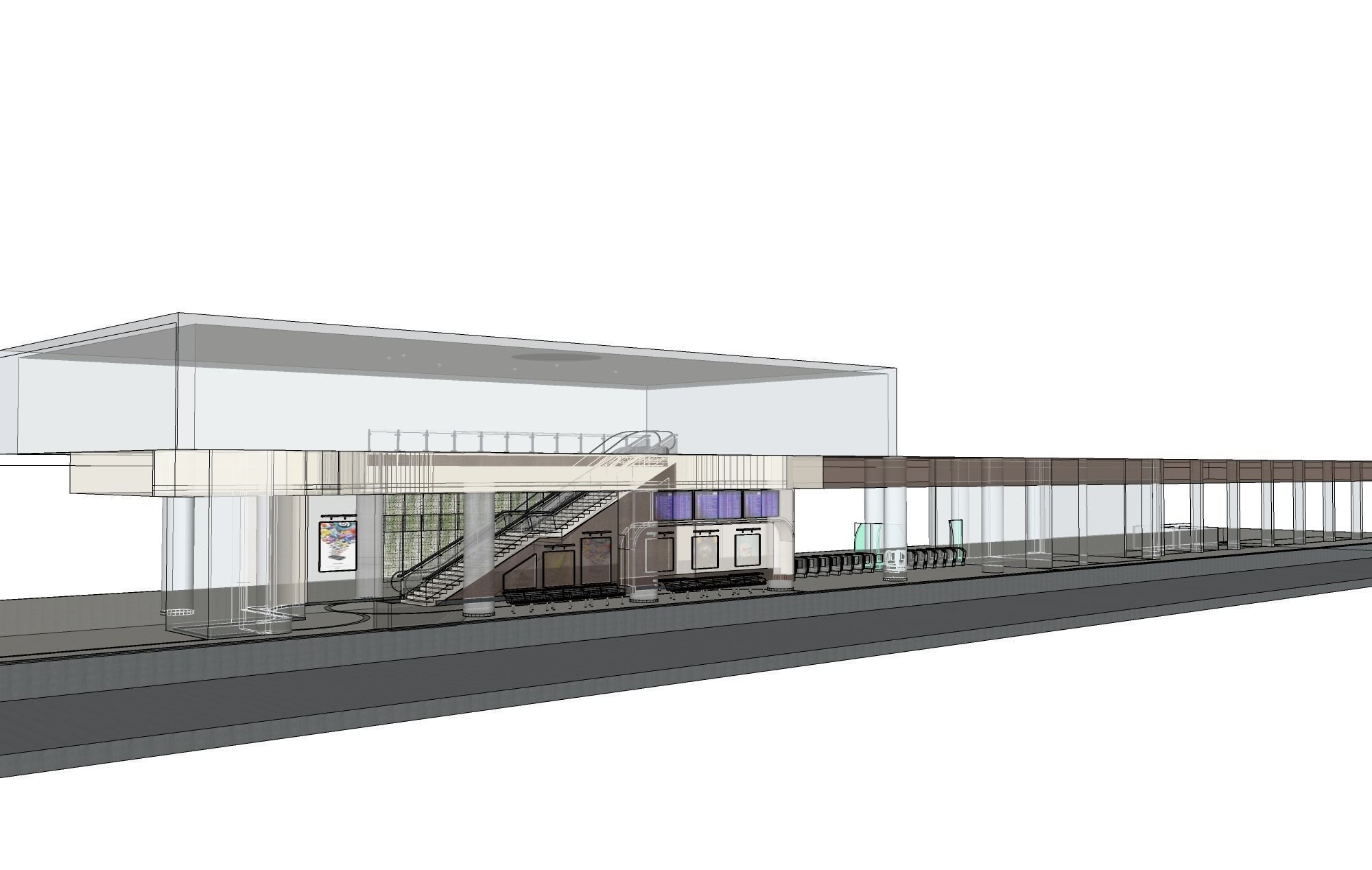  Interior Train Station Waiting Area 3D model_5