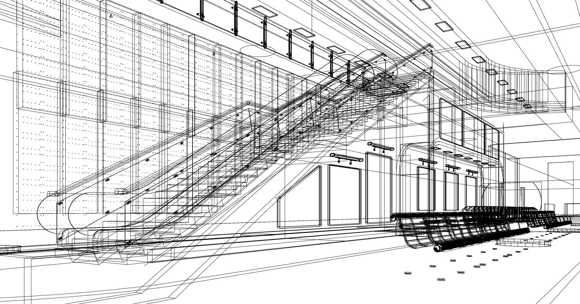  Interior Train Station Waiting Area 3D model_2
