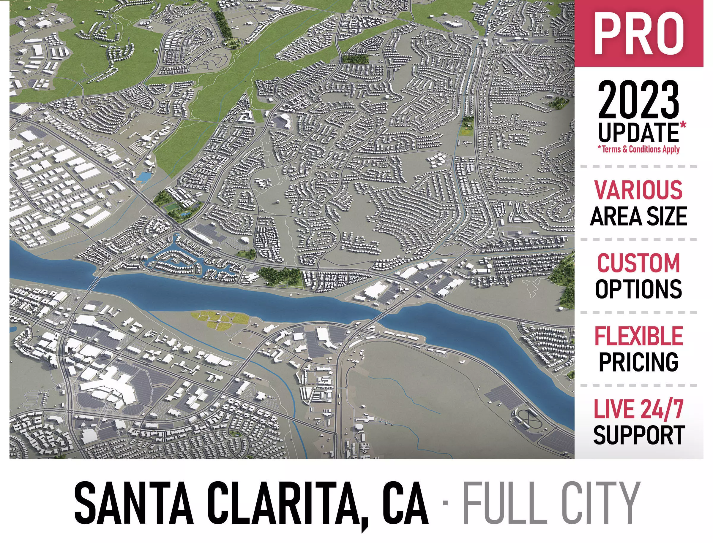 Santa Clarita  Low-poly 3D model_0