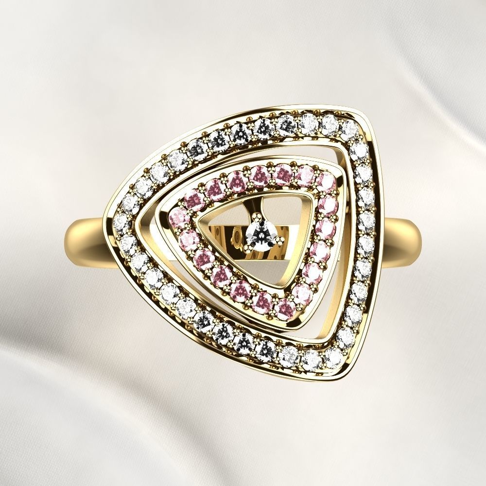 Triangles Golden Ring 3D print model_11