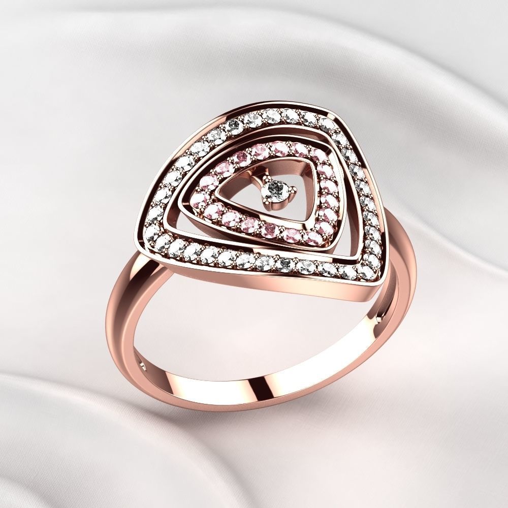 Triangles Golden Ring 3D print model_4