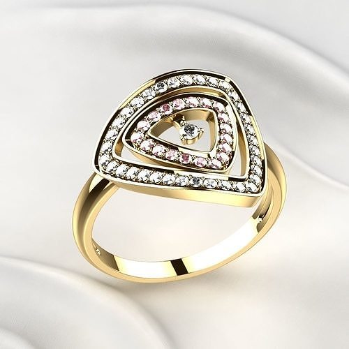 Triangles Golden Ring 3D print model