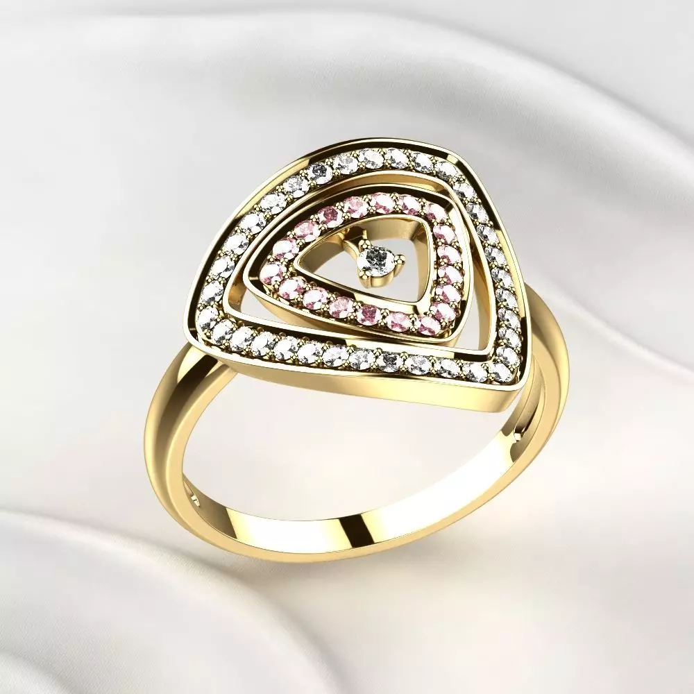 Triangles Golden Ring 3D print model_0