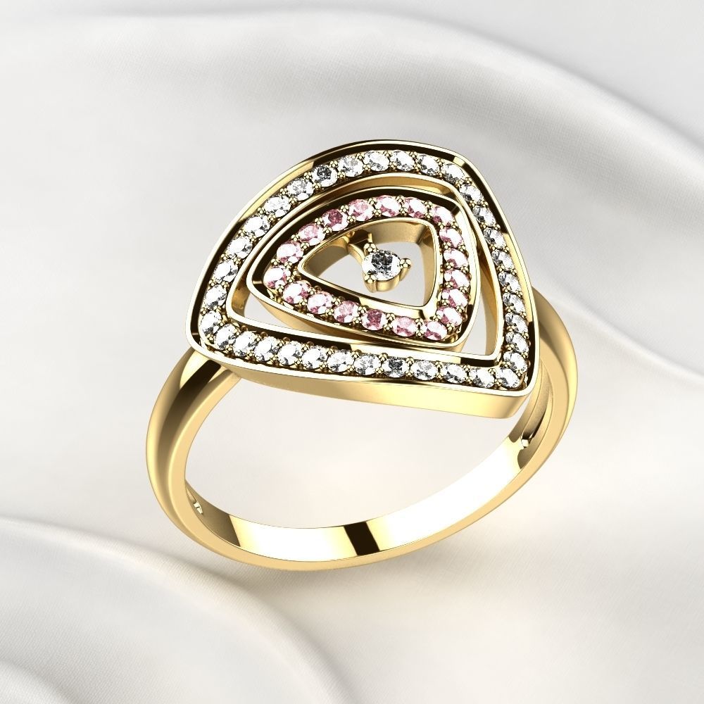 Triangles Golden Ring 3D print model_1