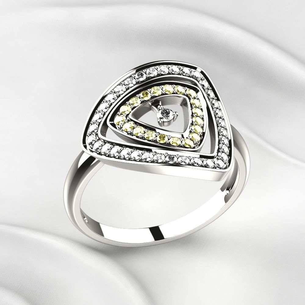 Triangles Golden Ring 3D print model_9