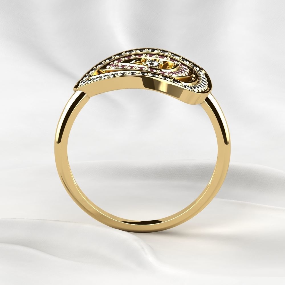 Triangles Golden Ring 3D print model_15