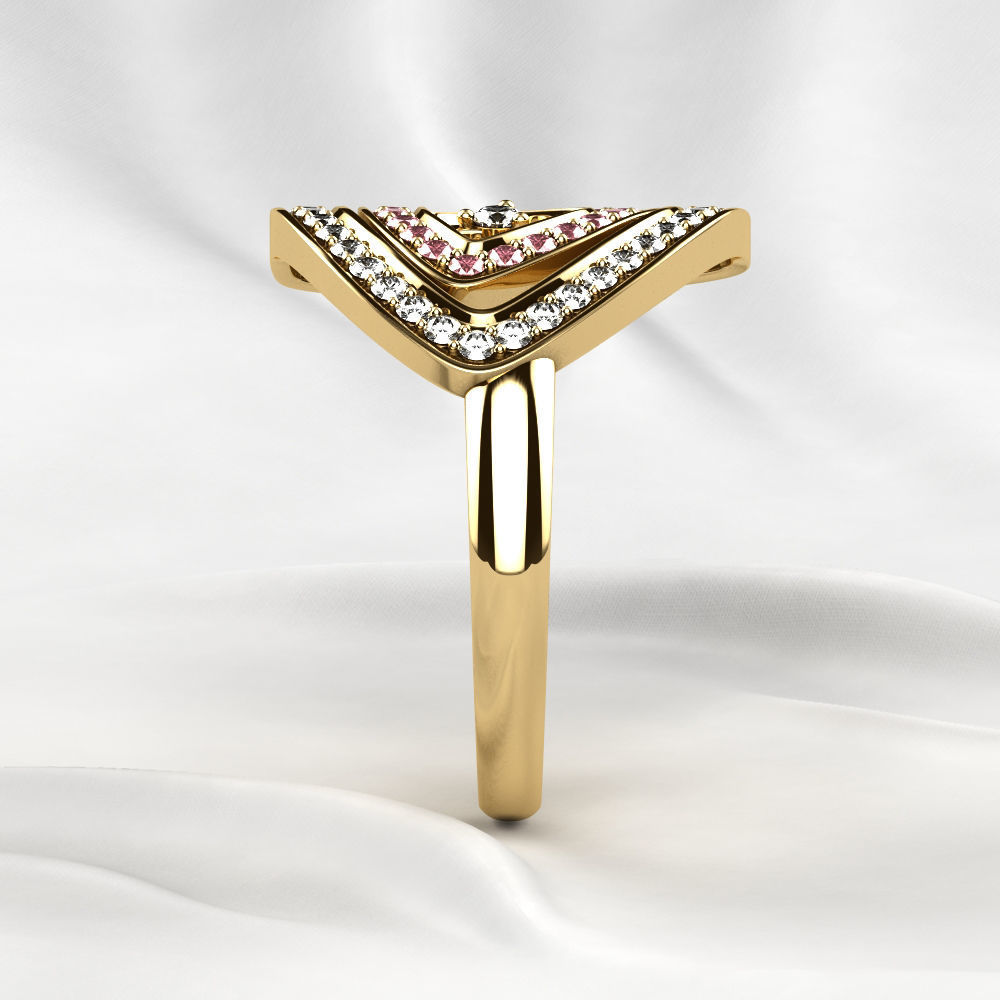 Triangles Golden Ring 3D print model_12