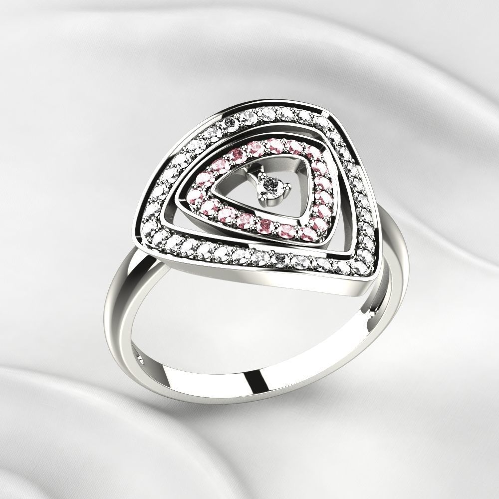 Triangles Golden Ring 3D print model_7