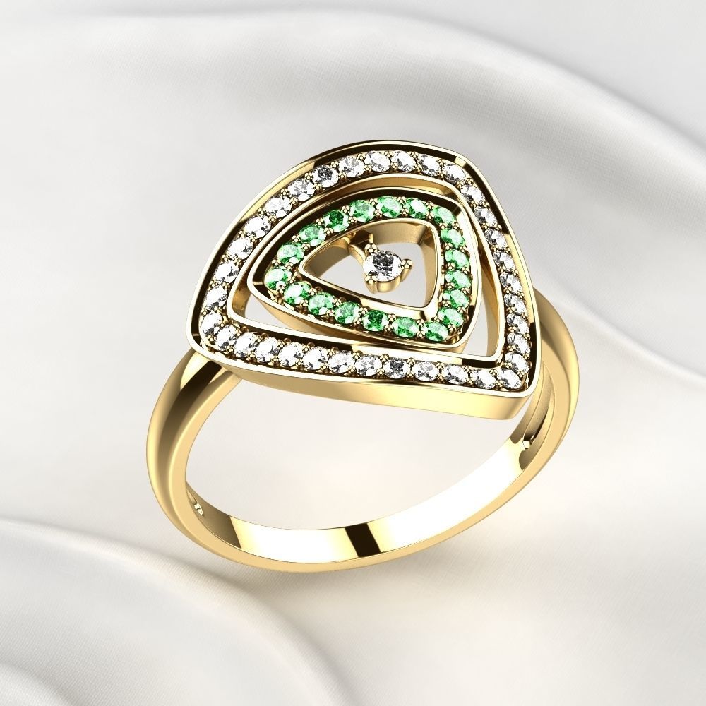 Triangles Golden Ring 3D print model_2