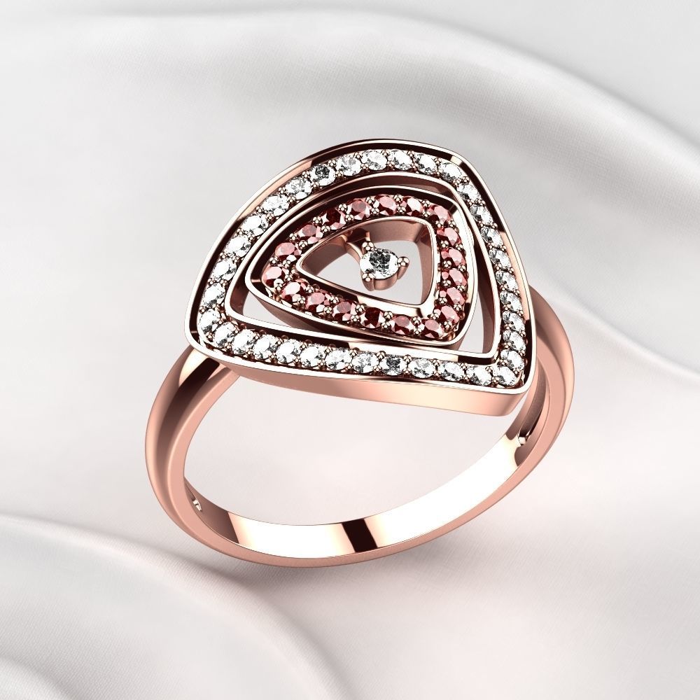 Triangles Golden Ring 3D print model_6