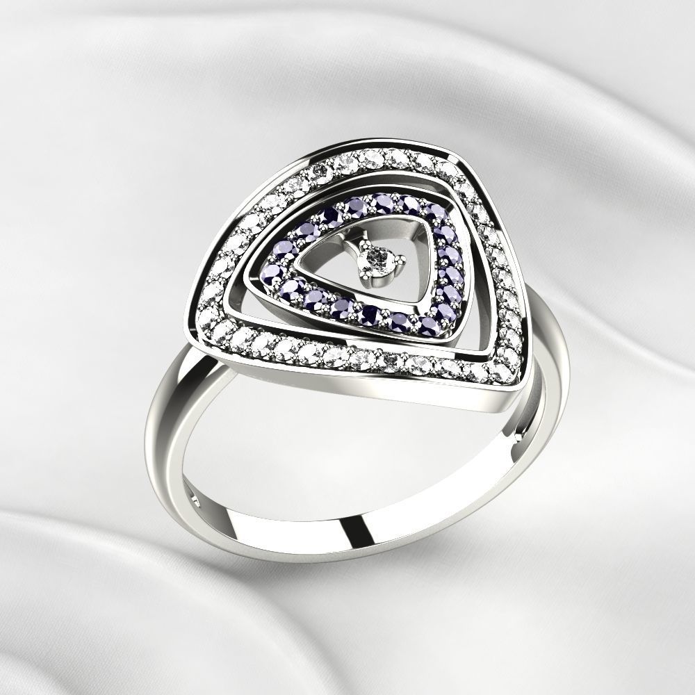 Triangles Golden Ring 3D print model_8