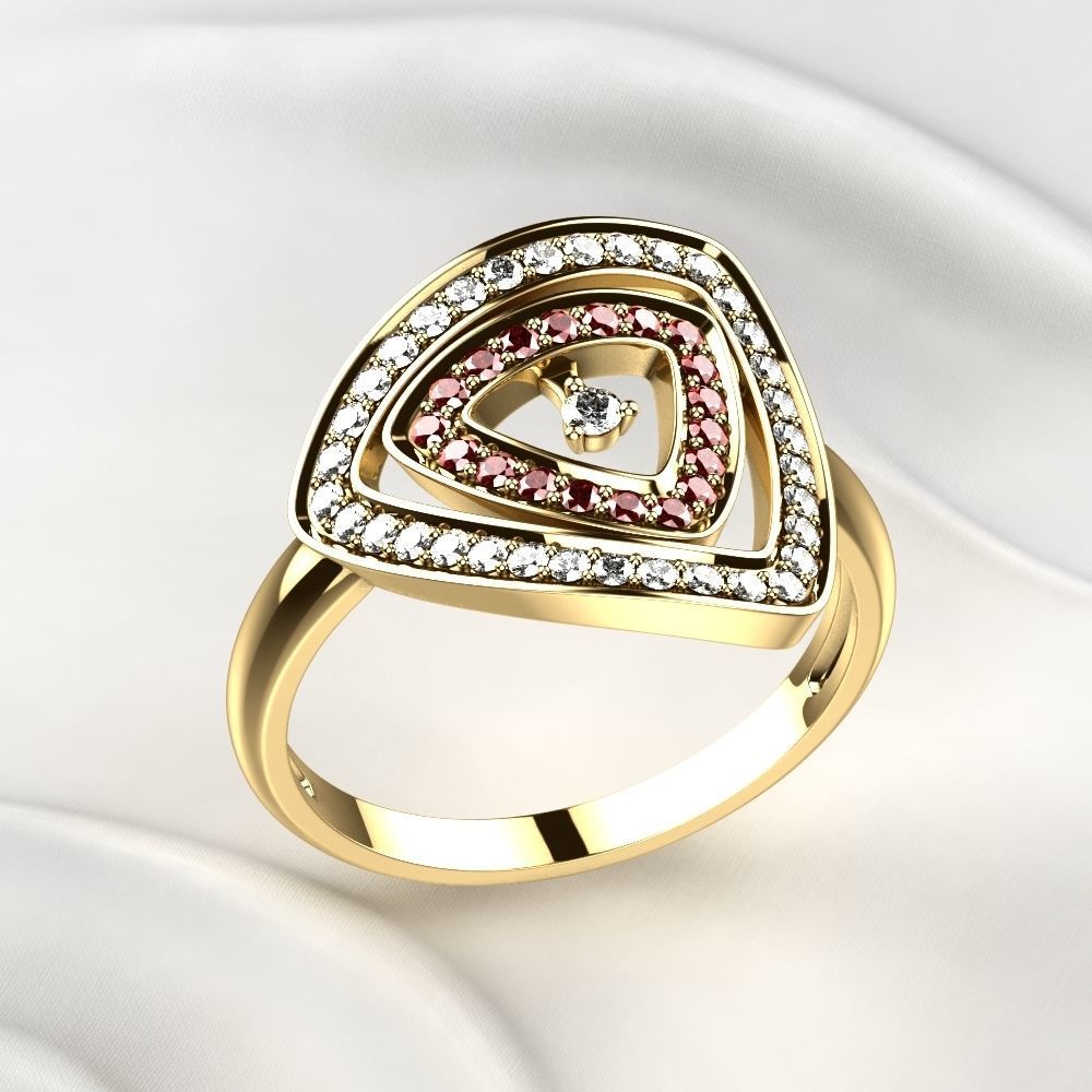 Triangles Golden Ring 3D print model_3