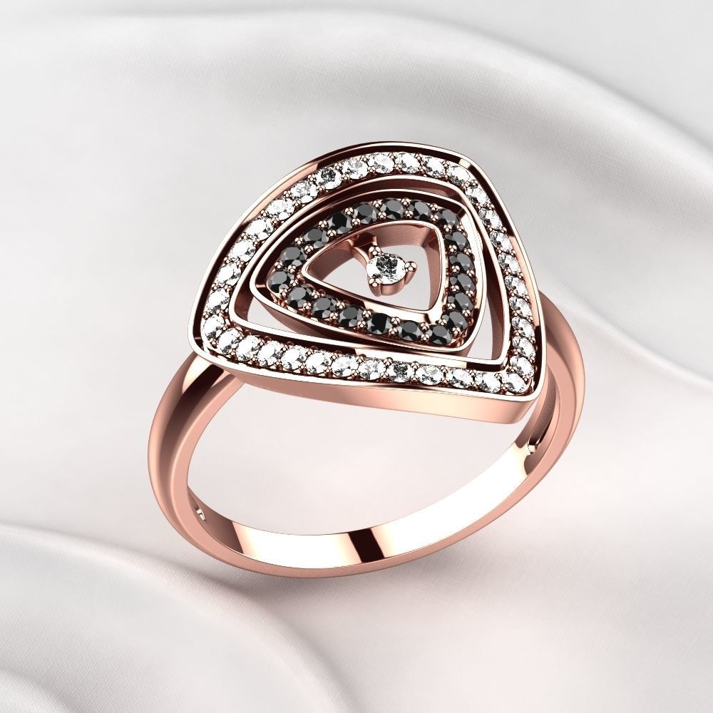 Triangles Golden Ring 3D print model_5