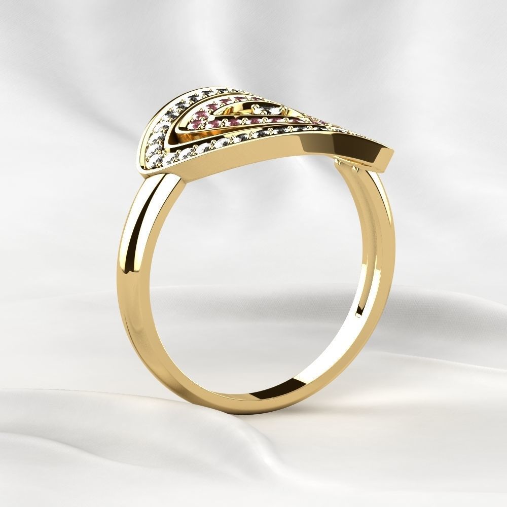Triangles Golden Ring 3D print model_14