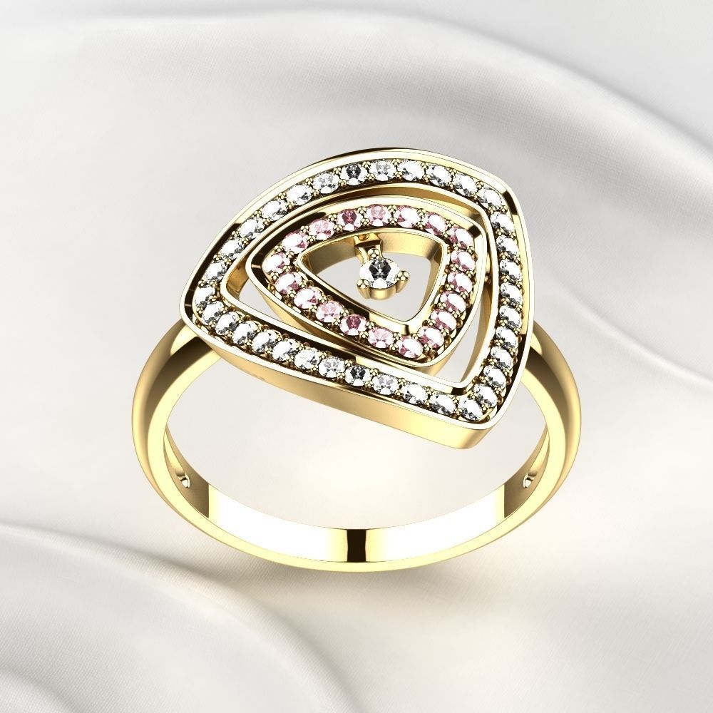 Triangles Golden Ring 3D print model_10