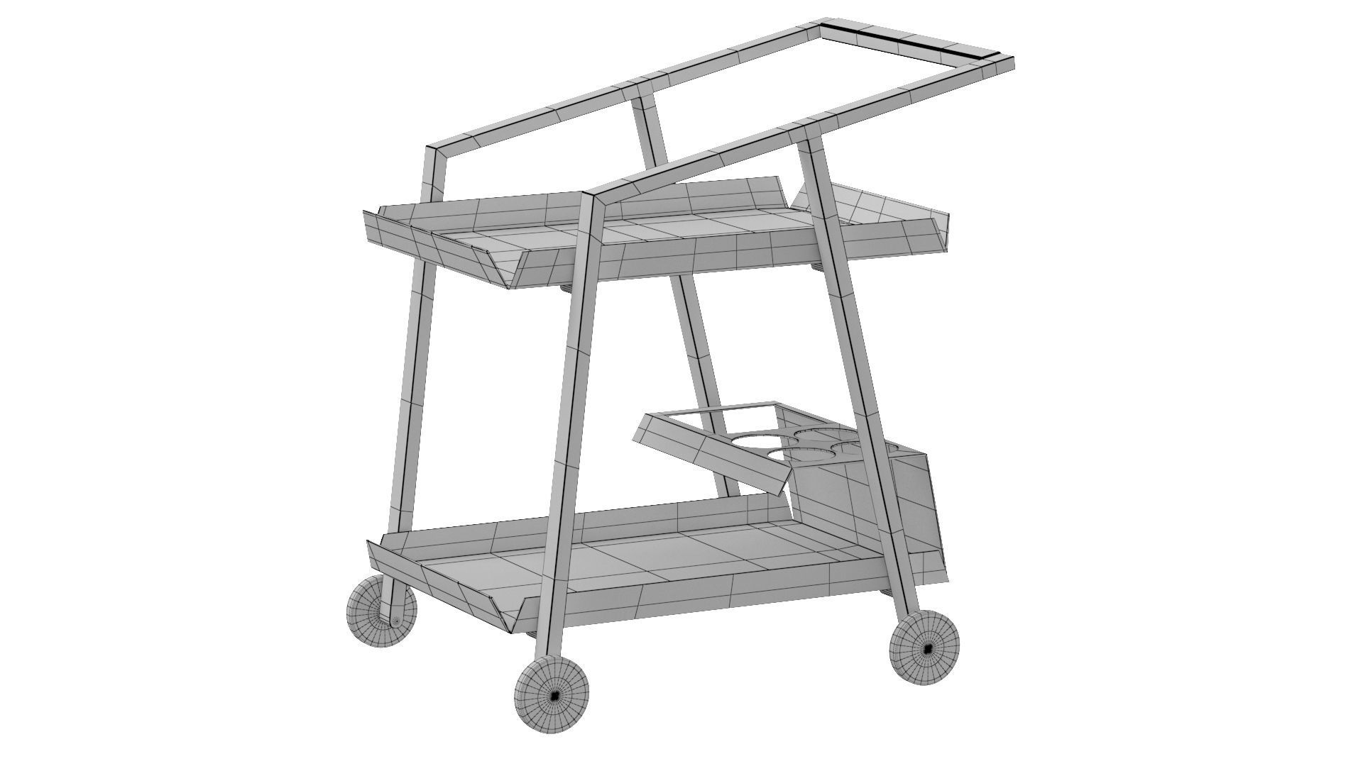 10Deka Pulvis Food Bar Trolley  3D model_2