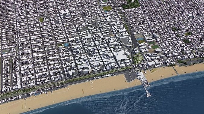 Santa Monica Low-poly 3D model 5