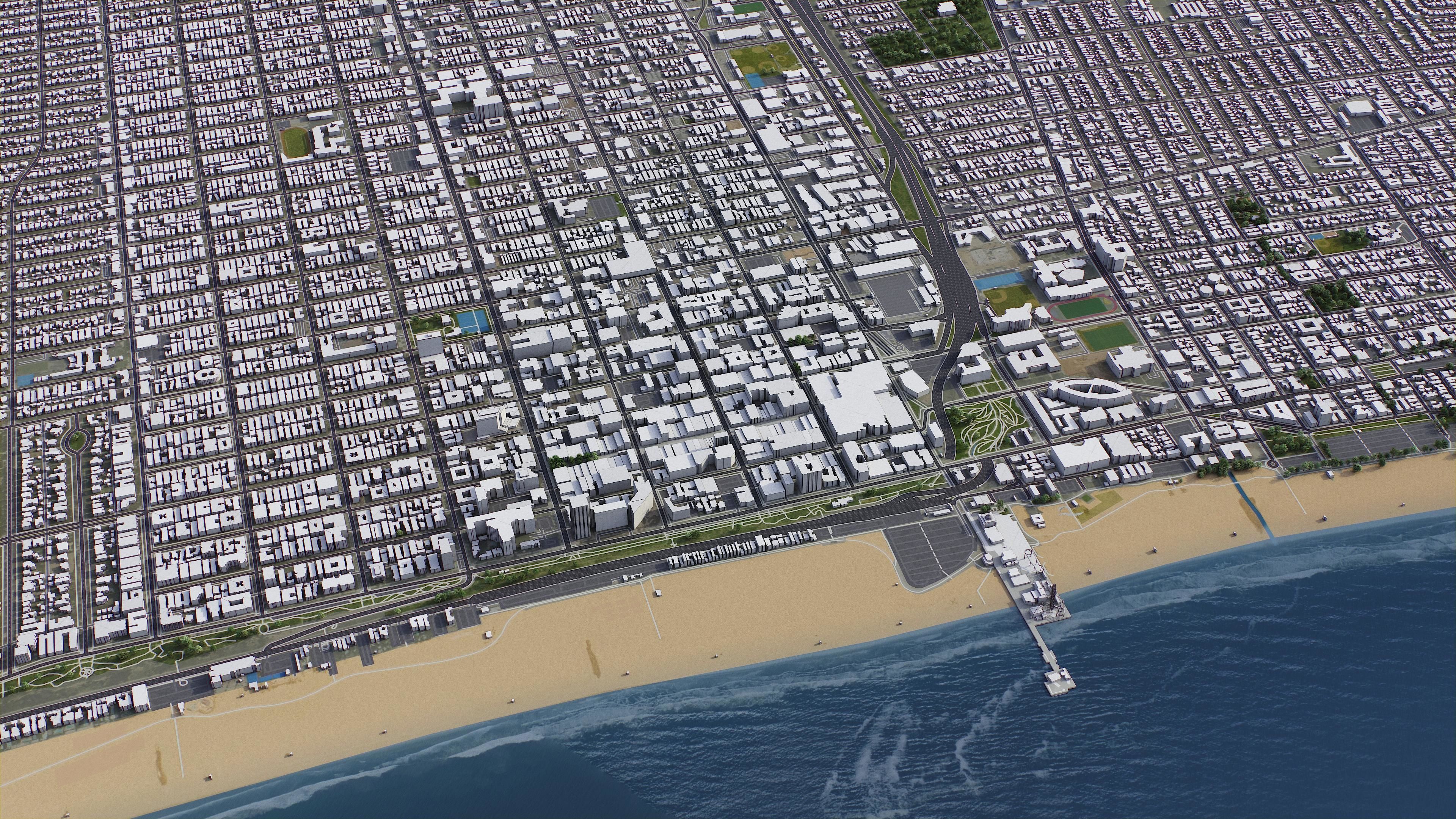 Santa Monica Low-poly 3D model_4