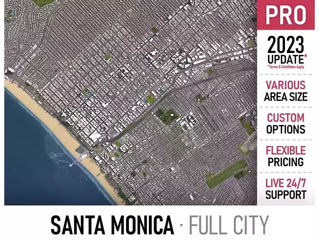 Santa Monica Low-poly 3D model