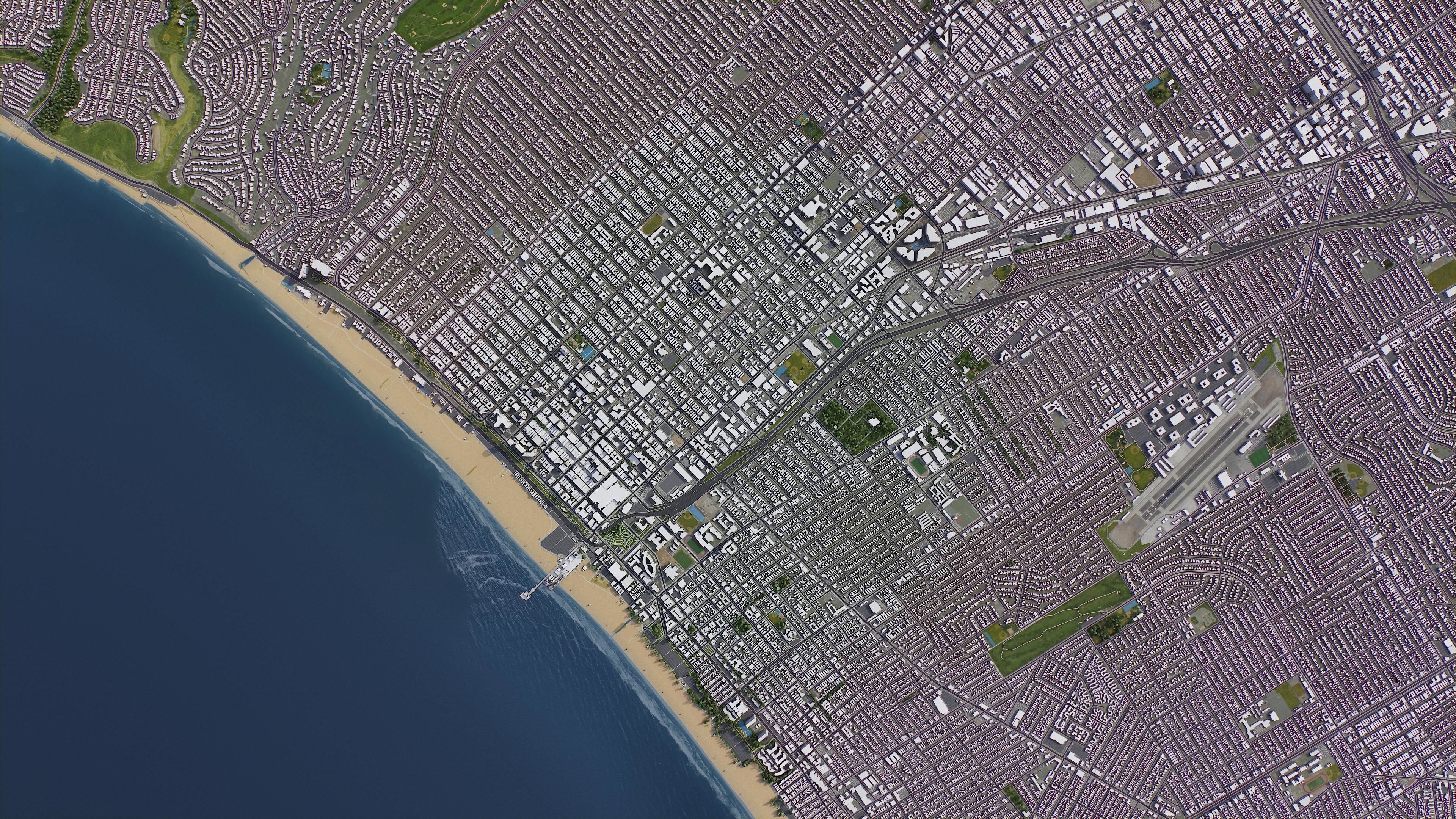 Santa Monica Low-poly 3D model_10