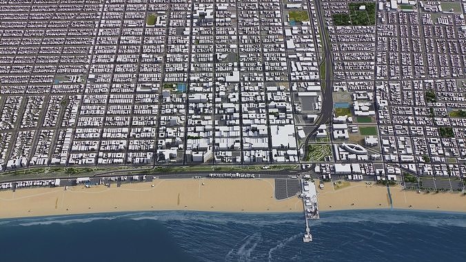 Santa Monica Low-poly 3D model 4