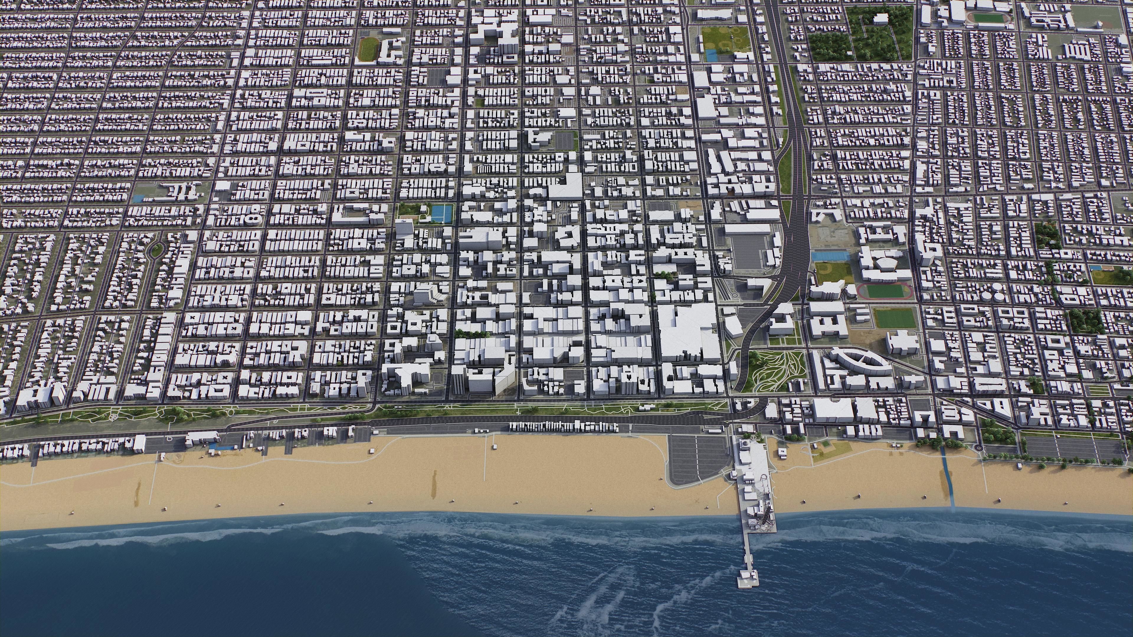 Santa Monica Low-poly 3D model_3
