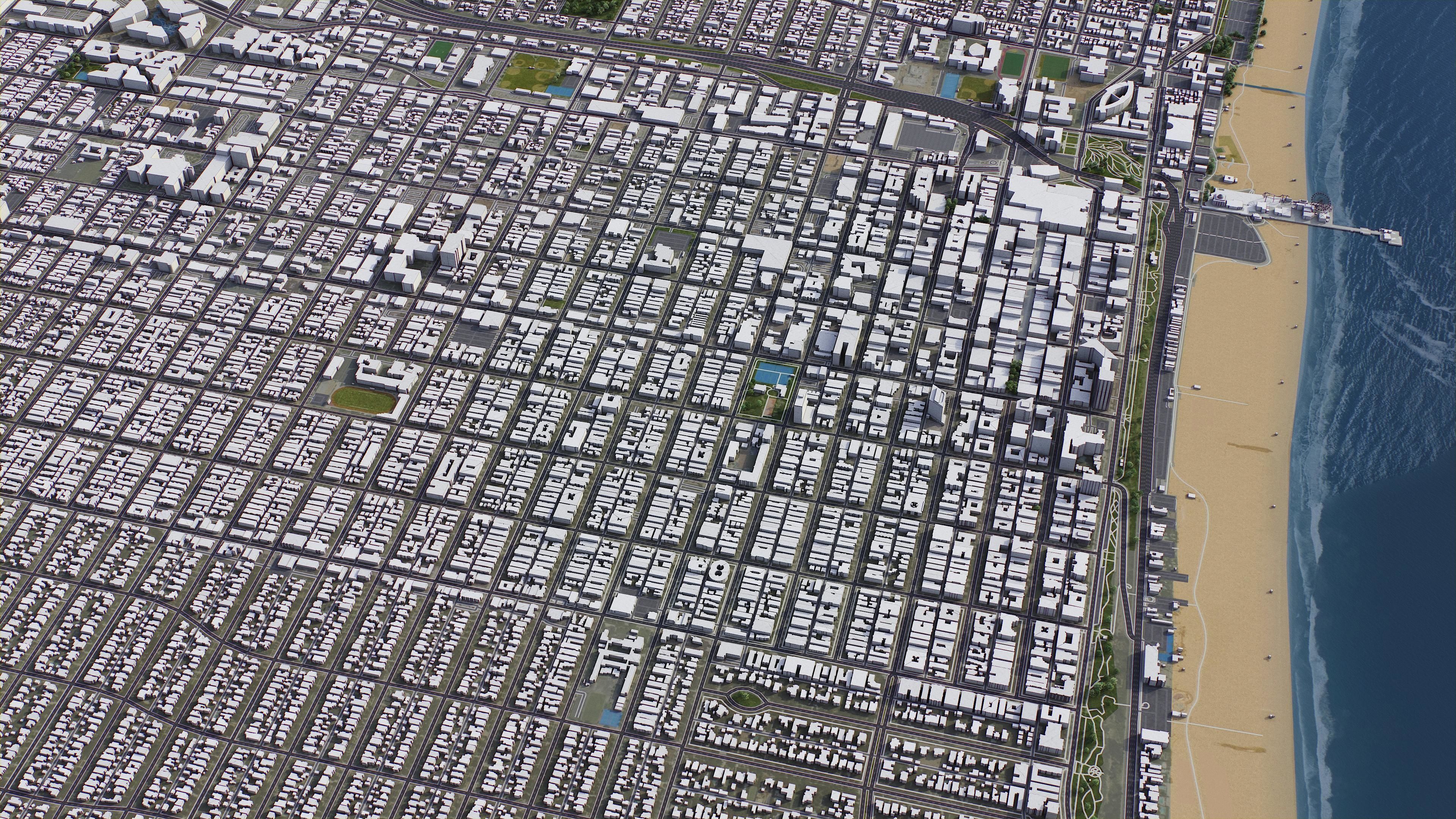 Santa Monica Low-poly 3D model_5