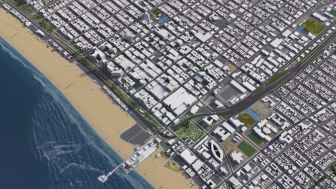 Santa Monica Low-poly 3D model 3