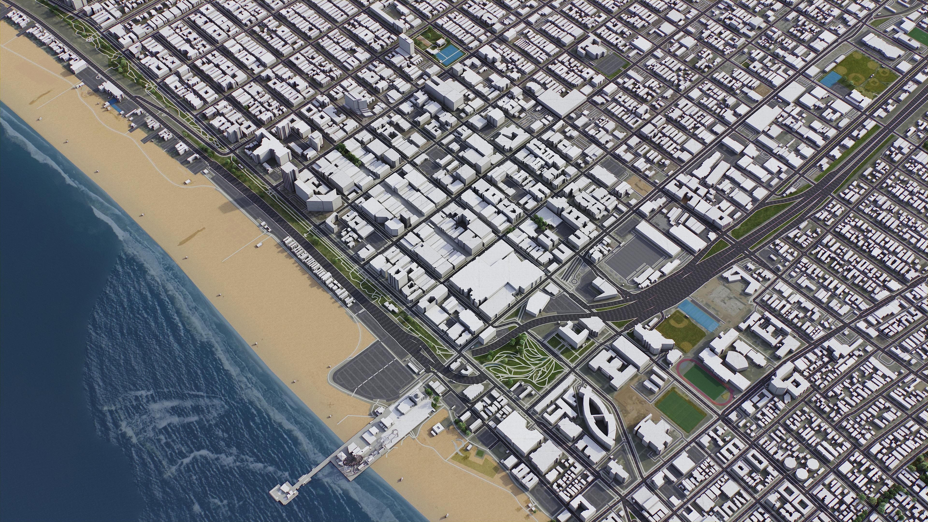 Santa Monica Low-poly 3D model_2