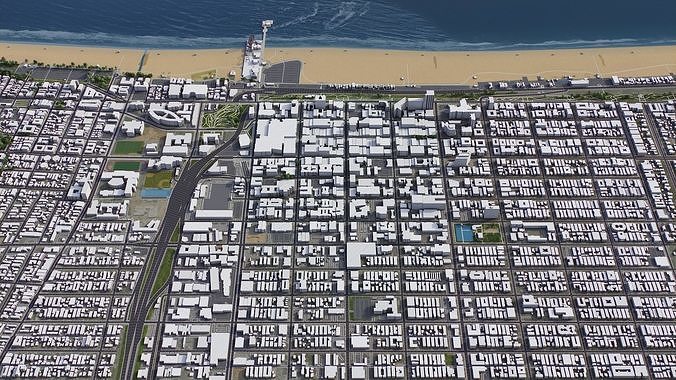 Santa Monica Low-poly 3D model 7