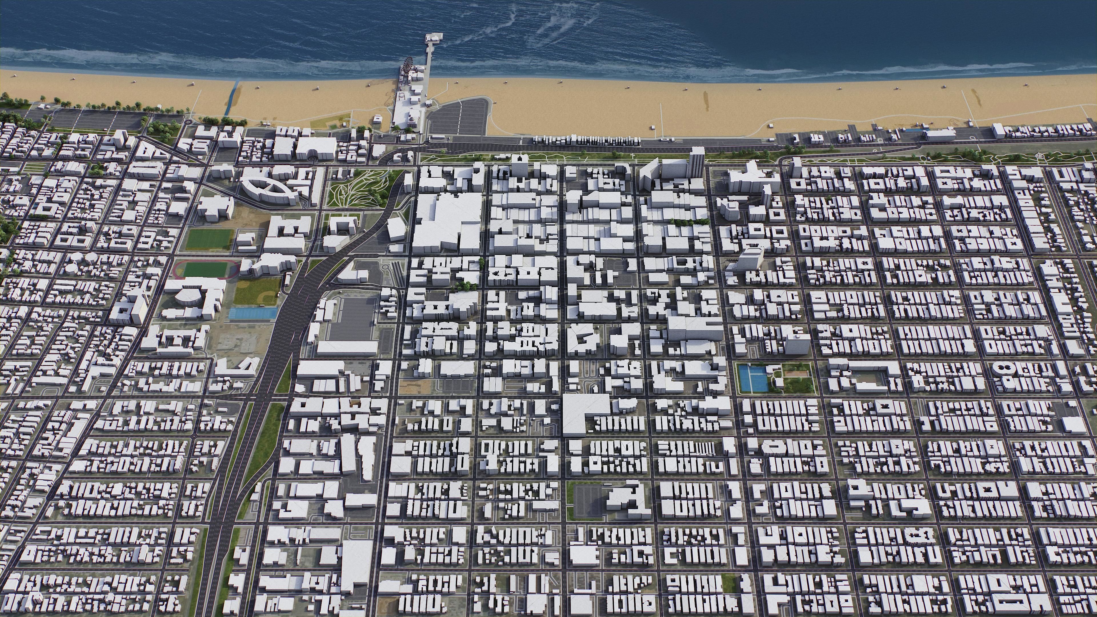 Santa Monica Low-poly 3D model_6