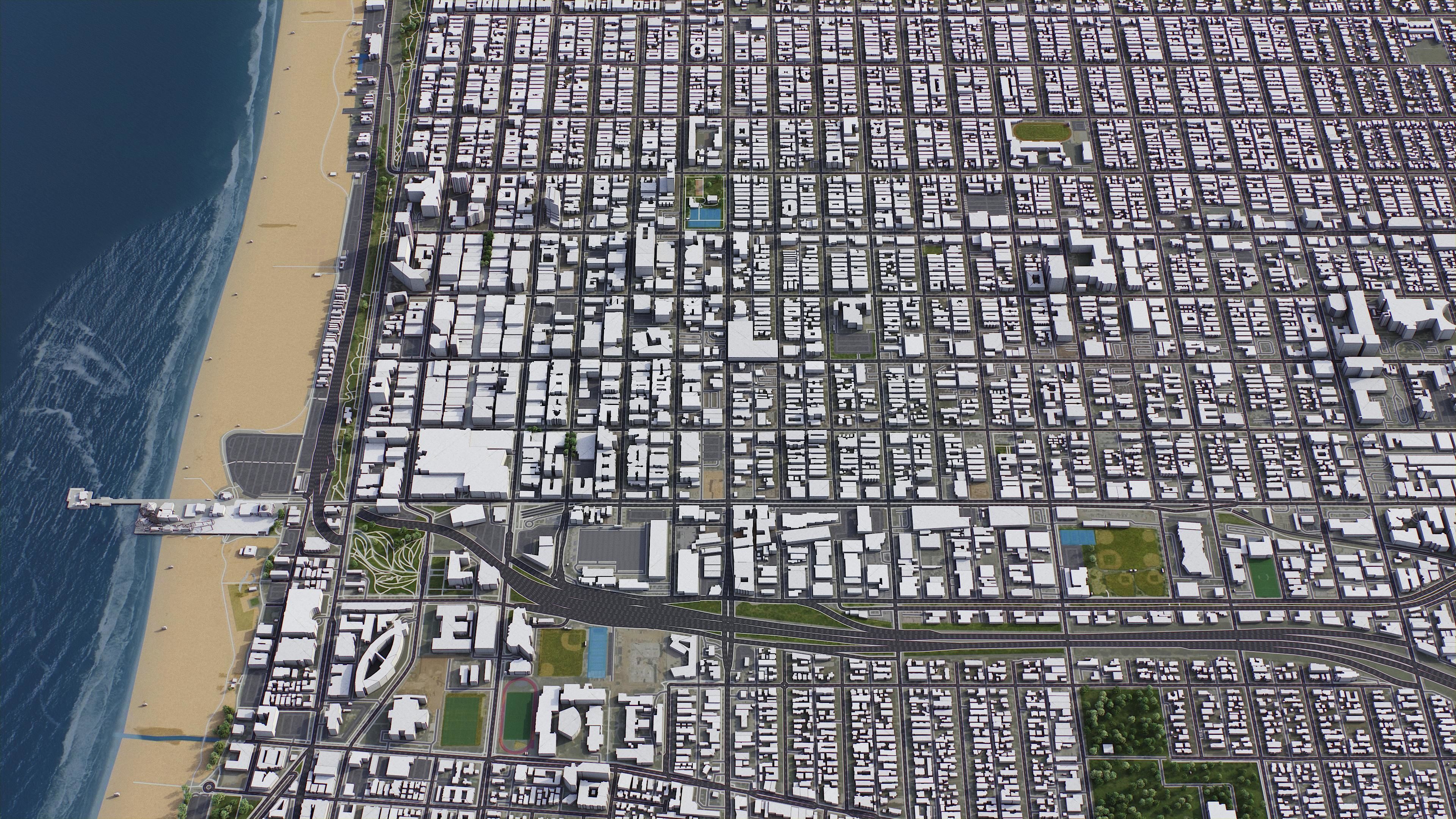 Santa Monica Low-poly 3D model_7