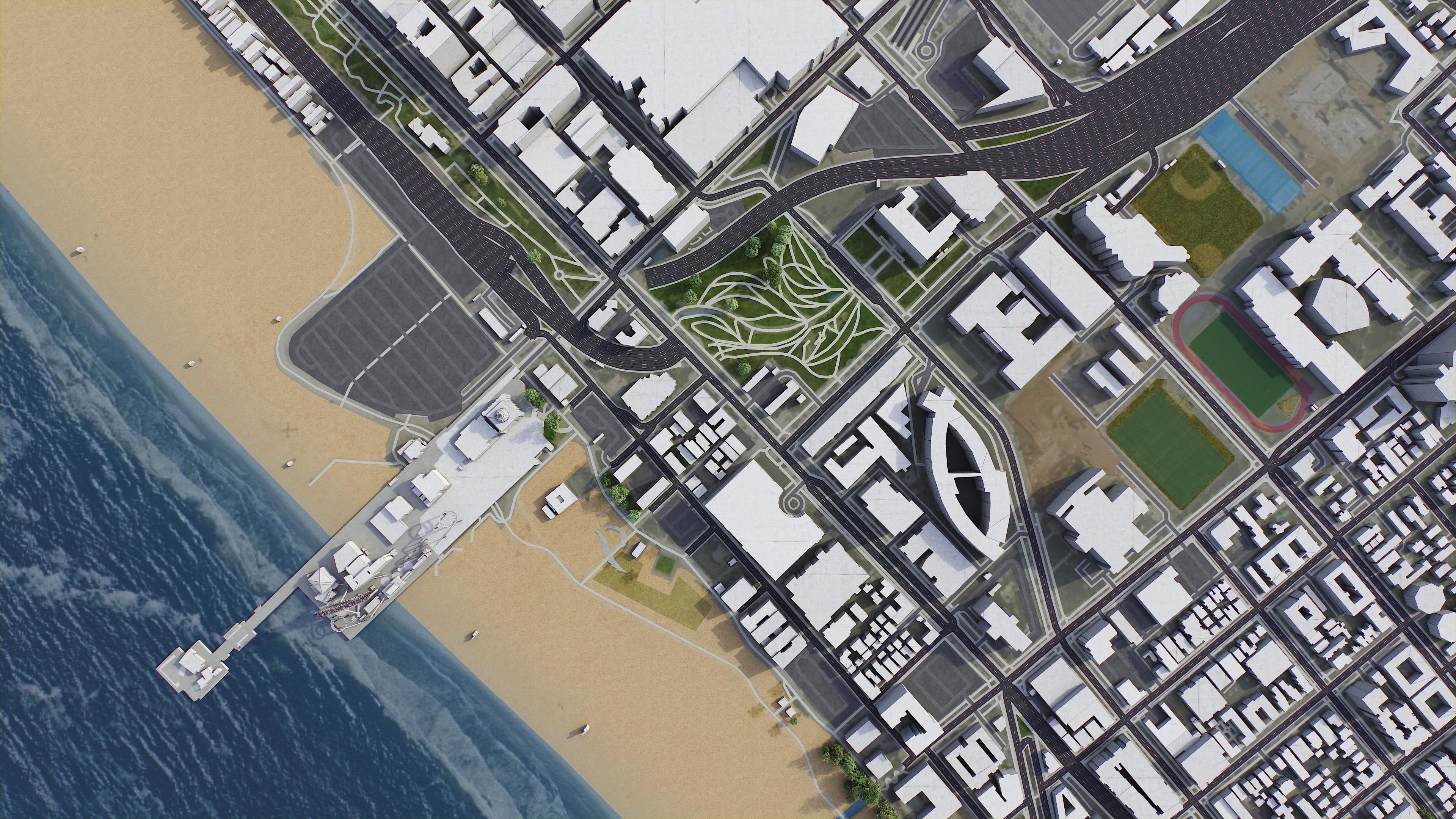 Santa Monica Low-poly 3D model_8