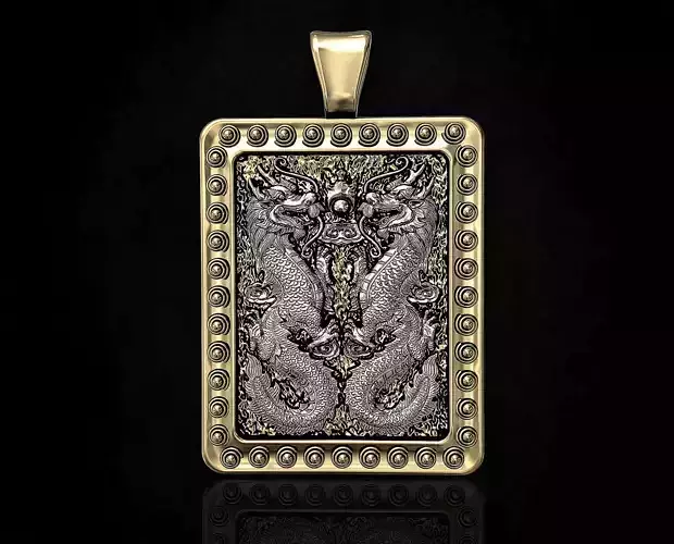 Twin dragons-gemini pendant