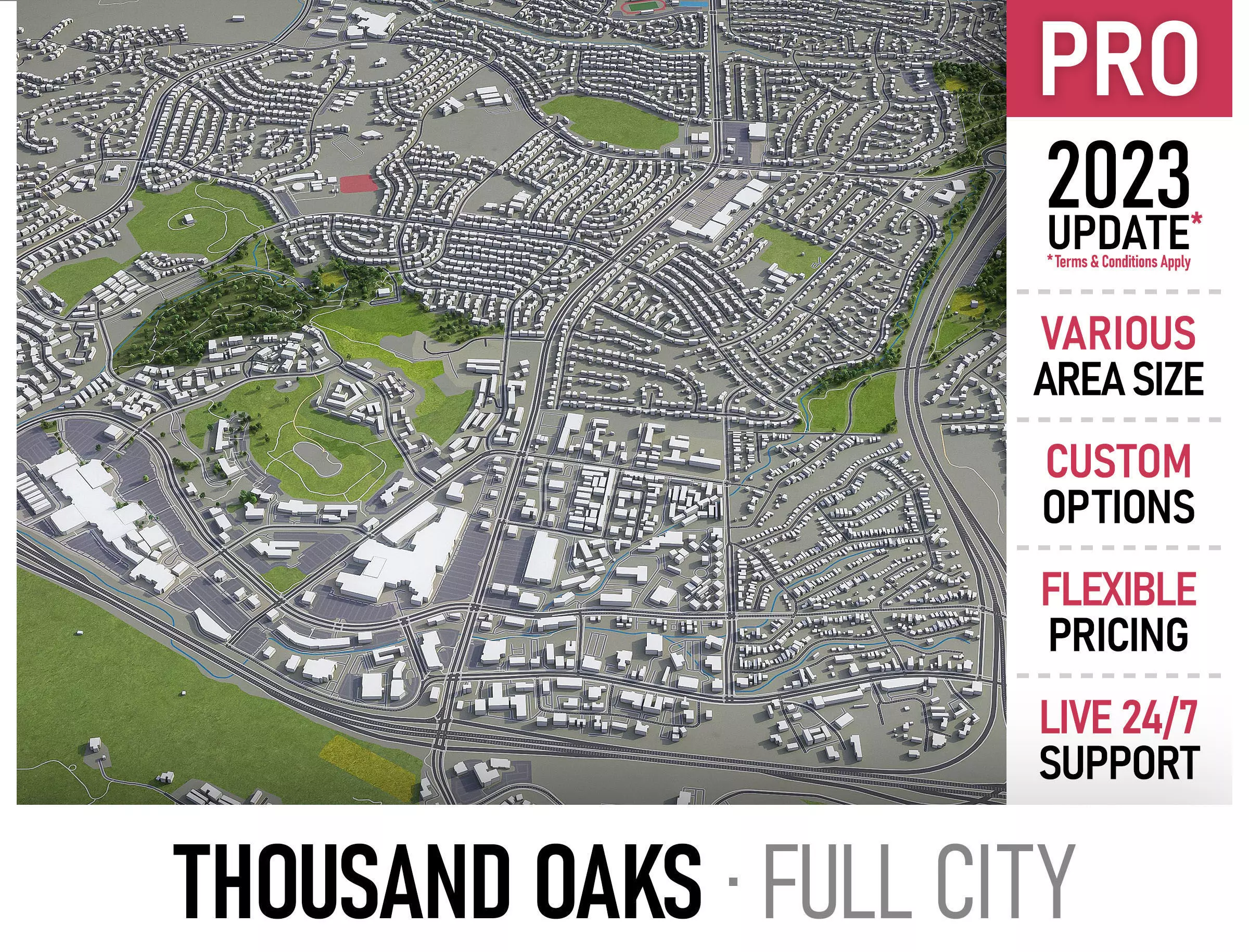 Thousand Oaks  Low-poly 3D model_0