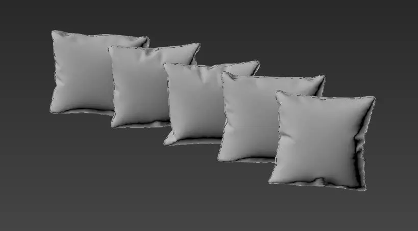 interior five pillows Free 3D model_0