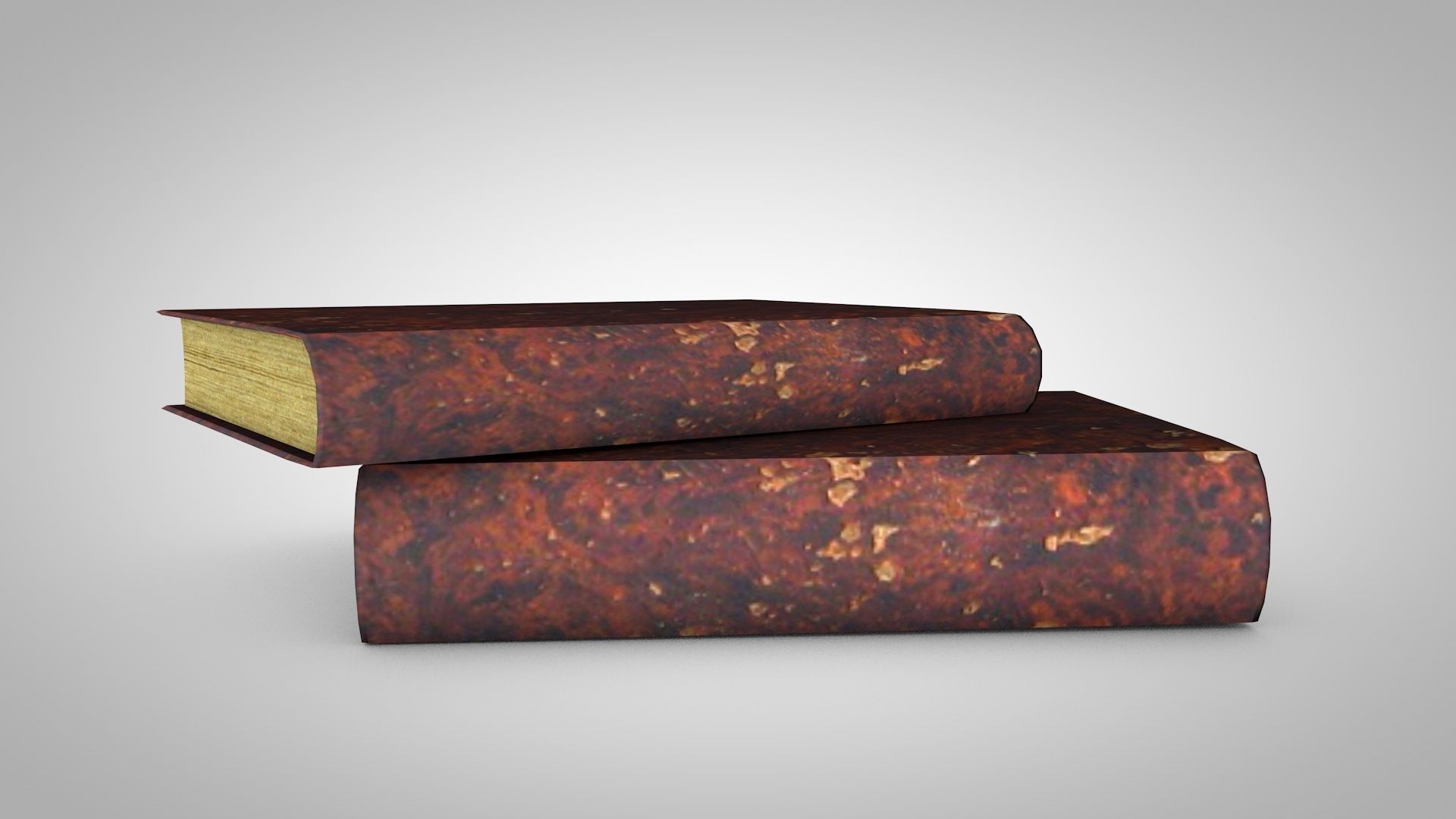 Old Grunge Books Low-poly 3D model_4