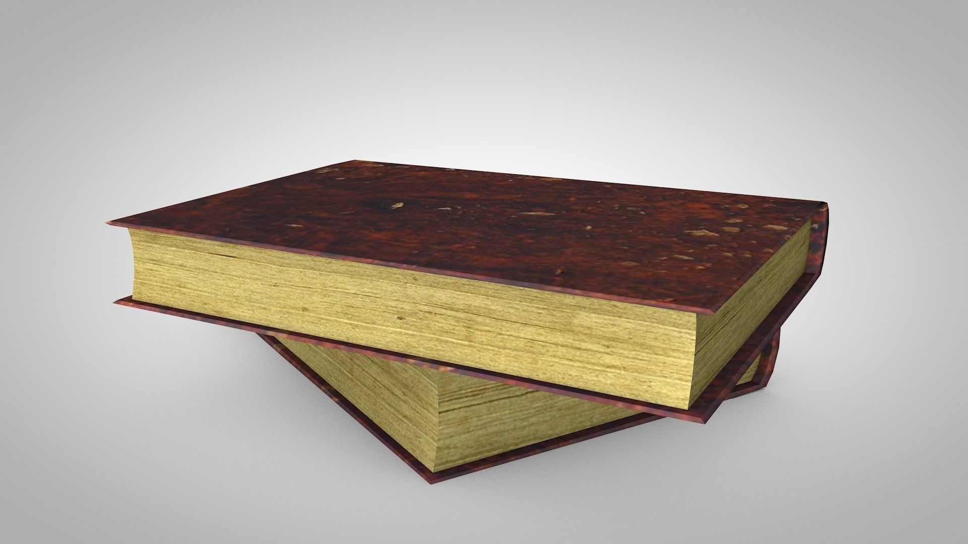 Old Grunge Books Low-poly 3D model_2