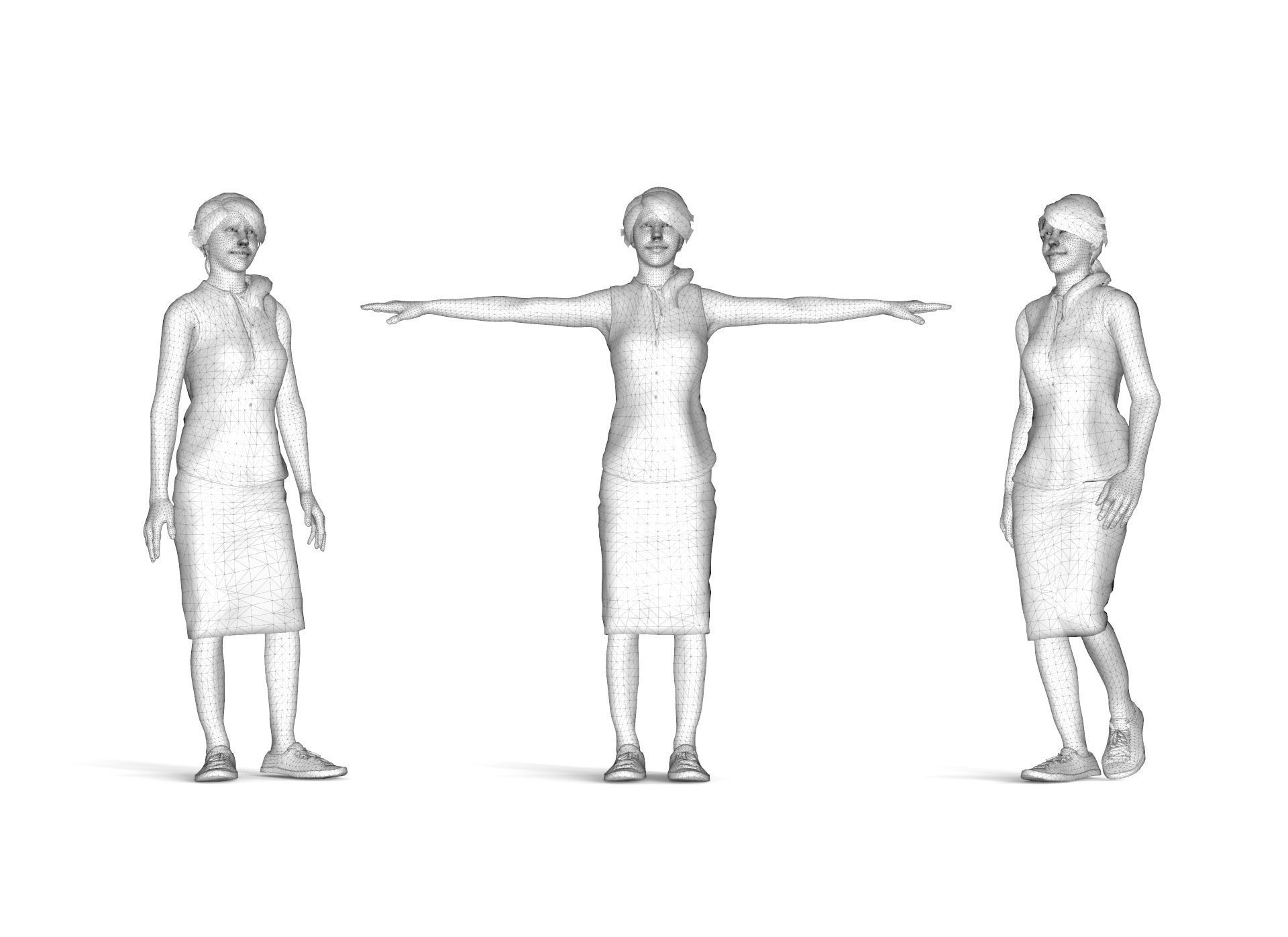 Tamara - Female human character 3D model with animation 3D model_2